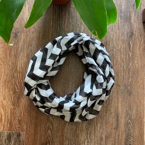 Black and White Chevron Infinity Scarf DONATED